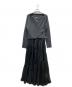 FRAY ID（フレイ アイディー）の古着「ニットドッキングカシュクールワンピース」｜グレー