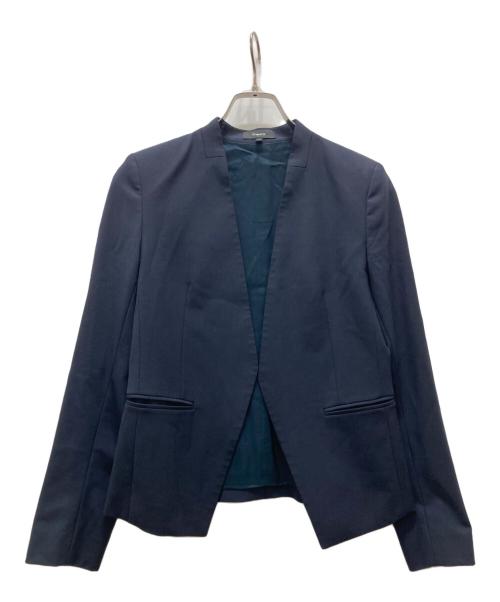 theory（セオリー）theory (セオリー) ノーカラージャケット TAILOR LANAI ネイビーの古着・服飾アイテム