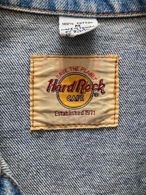 Hard Rock cafe（ハードロックカフェ）Hard Rock cafe (ハードロックカフェ) ロゴ刺繍デニムジャケット インディゴ サイズ:Mの古着・服飾アイテム