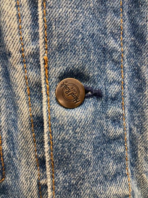 Hard Rock cafe（ハードロックカフェ）Hard Rock cafe (ハードロックカフェ) ロゴ刺繍デニムジャケット インディゴ サイズ:Mの古着・服飾アイテム