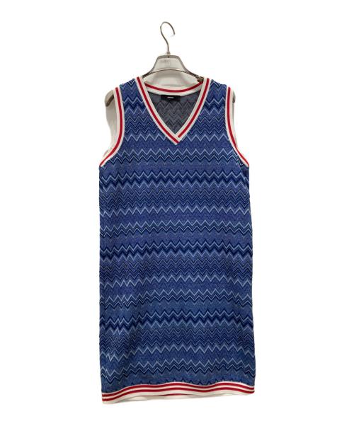 DIESEL（ディーゼル）DIESEL (ディーゼル) Blue Glitter Stripe Dress ブルー サイズ:XSの古着・服飾アイテム