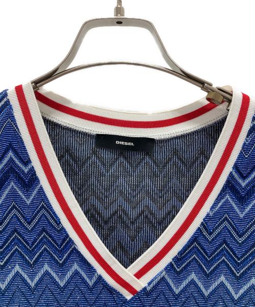 DIESEL（ディーゼル）DIESEL (ディーゼル) Blue Glitter Stripe Dress ブルー サイズ:XSの古着・服飾アイテム