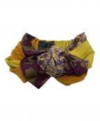 CA4LAカシラ）の古着「総柄ヘアバンド」｜パープル×イエロー