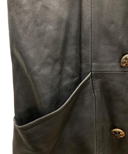 COSMOPELLE（COSMOPELLE）COSMOPELLE (COSMOPELLE) ラムレザーコート ブラック サイズ:Lの古着・服飾アイテム