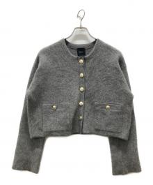 apart by（アパートバイ）の古着「CNラクーンコンキンボタンカーディガン」｜グレー