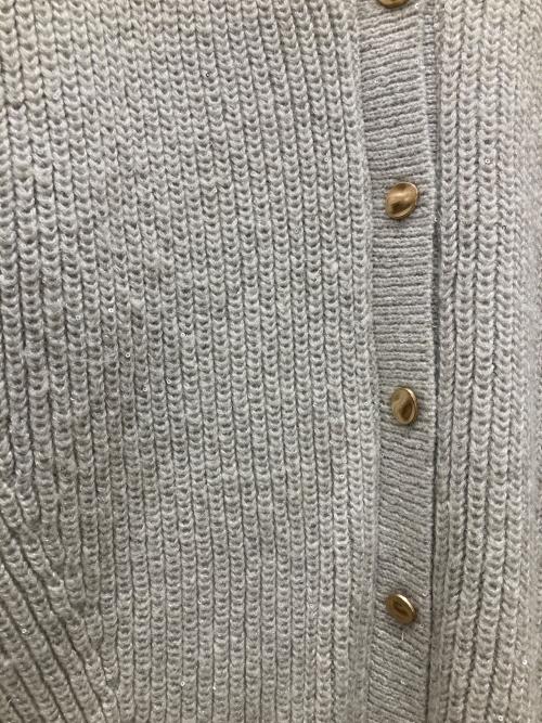 LOUNIE（ルーニー）LOUNIE (ルーニー) ラメスパンコールニットカーディガン グレー サイズ:Fの古着・服飾アイテム