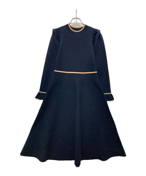 LANVIN en Bleu（ランバンオンブルー）LANVIN en Bleu (ランバンオンブルー) ニットワンピース ネイビー サイズ:38の古着・服飾アイテム