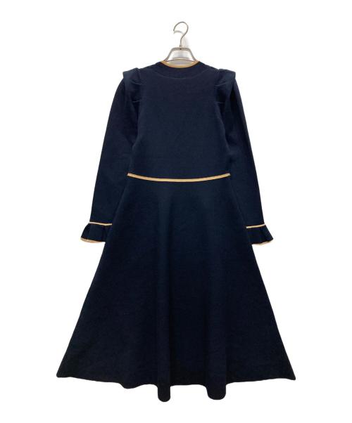 LANVIN en Bleu（ランバンオンブルー）LANVIN en Bleu (ランバンオンブルー) ニットワンピース ネイビー サイズ:38の古着・服飾アイテム