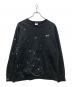 NUMBER (N)INE（ナンバーナイン）の古着「ペイントスウェット/HAND PAINTED FIRM COTTON KANGAROO POCKET L/S SWEATSHIRT」｜ブラック