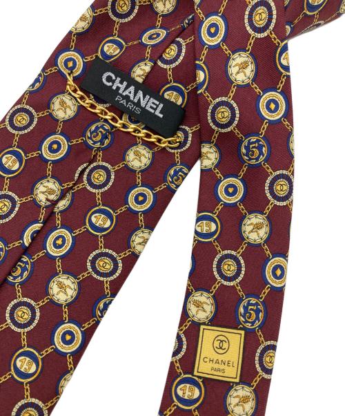 CHANEL（シャネル）CHANEL (シャネル) チェーンココマークデザインネクタイ レッド サイズ:記載なしの古着・服飾アイテム