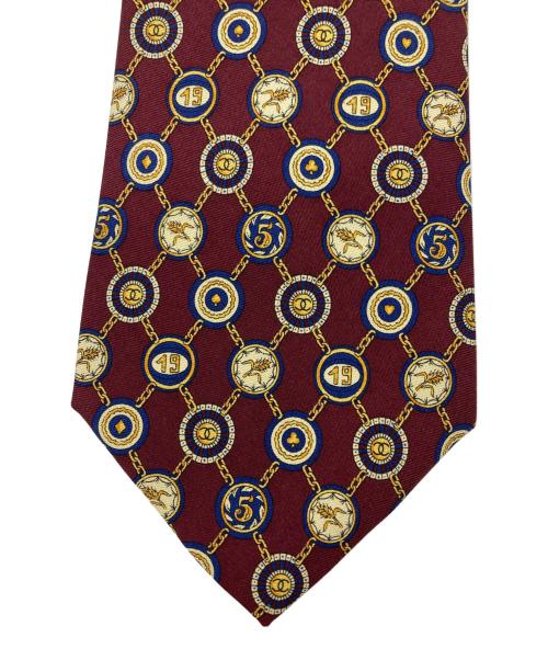 CHANEL（シャネル）CHANEL (シャネル) チェーンココマークデザインネクタイ レッド サイズ:記載なしの古着・服飾アイテム