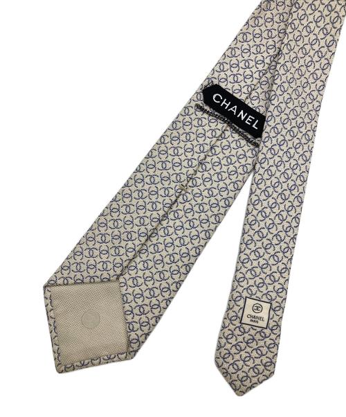 CHANEL（シャネル）CHANEL (シャネル) ココマーク総柄ネクタイ ホワイト サイズ:記載なしの古着・服飾アイテム