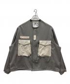 TIGHTBOOTH PRODUCTIONタイトブースプロダクション）の古着「COLLARLESS FIELD JKT/」｜グレー