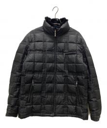 BURBERRY BLACK LABEL（バーバリーブラックレーベル）の古着「ノヴァチェックライナー ラビットファーダウンジャケット」｜ブラック