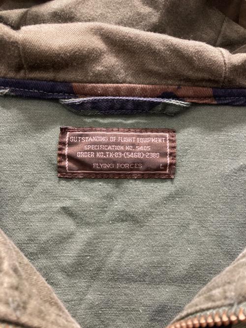FLYING FORCES（FLYING FORCES）FLYING FORCES (FLYING FORCES) カモ柄 アノラックパーカー オリーブ サイズ:Lの古着・服飾アイテム