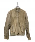 EMMETIエンメティ）の古着「切替ラムスウェードジャケット」｜ベージュ