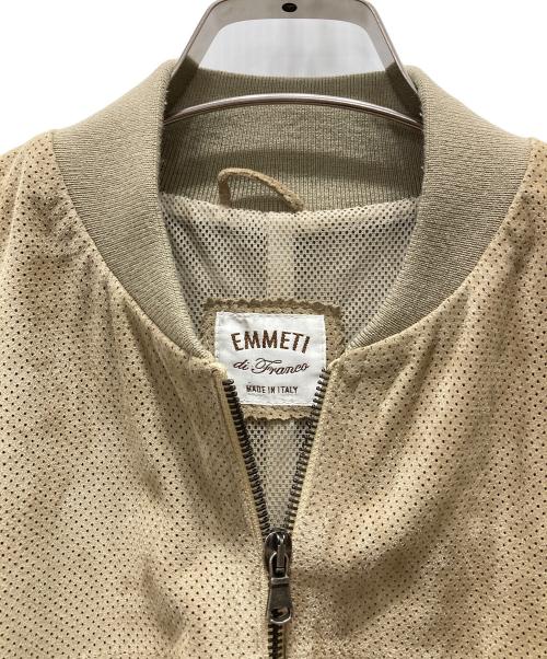 EMMETI（エンメティ）EMMETI (エンメティ) 切替ラムスウェードジャケット ベージュ サイズ:44の古着・服飾アイテム