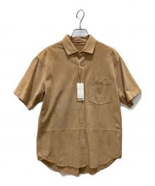 DENIM（デニム）の古着「ラムレザーシャツ」｜ベージュ