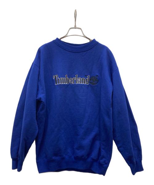 Timberland（ティンバーランド）Timberland (ティンバーランド) 90s刺繍ロゴスウェット ブルー サイズ:Mの古着・服飾アイテム