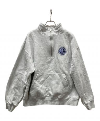 中古・古着通販】HUF (ハフ) ハーフジップスウェット グレー サイズ:L