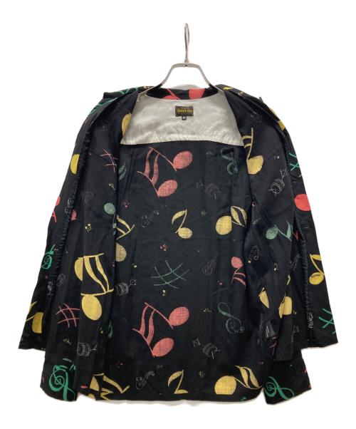 THE GROOVIN HIGH（ザ グルービン ハイ）The GROOVIN HIGH (ザ グルービン ハイ) 音符柄シャツ/ Vintage Atomic Style Box Shirt Musical Note ブラック サイズ:Mの古着・服飾アイテム