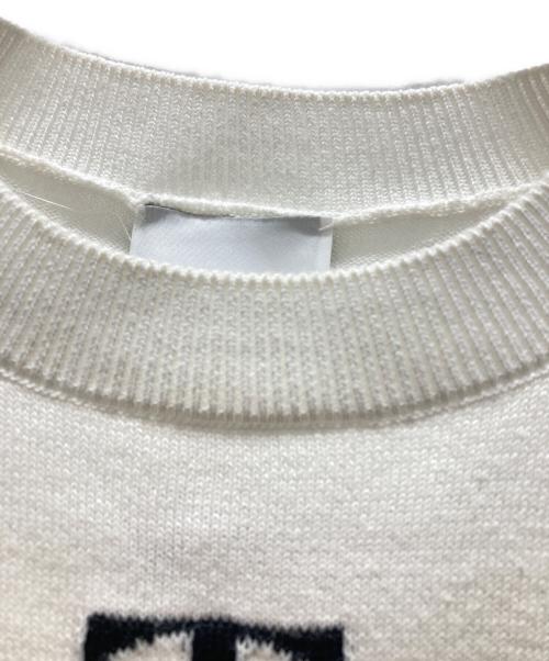 patou（パトゥ）Patou (パトゥ) サマーニット コットンブレンド ジャカードニット ホワイト サイズ:Mの古着・服飾アイテム