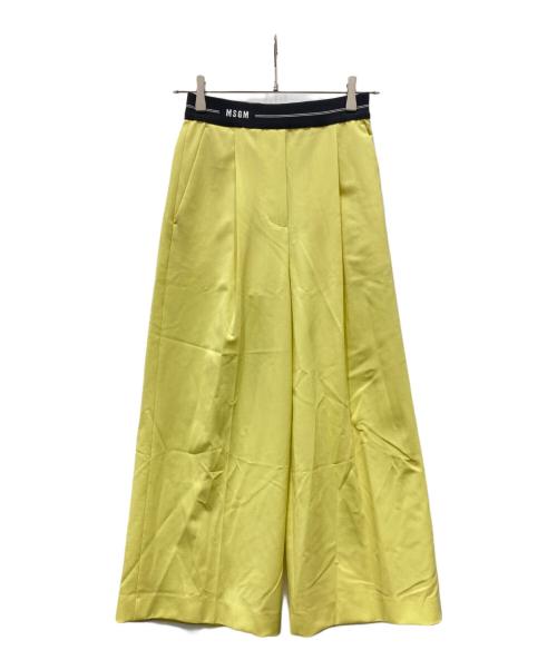 MSGM（エムエスジーエム）MSGM (エムエスジーエム) ウエストロゴテープパンツ イエロー サイズ:Mの古着・服飾アイテム