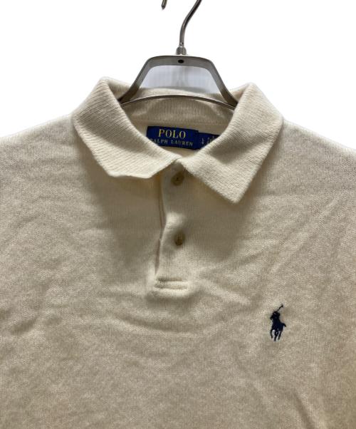 POLO RALPH LAUREN（ポロ・ラルフローレン）POLO RALPH LAUREN (ポロ・ラルフローレン) カシミヤ混ポロニット ベージュ サイズ:Lの古着・服飾アイテム