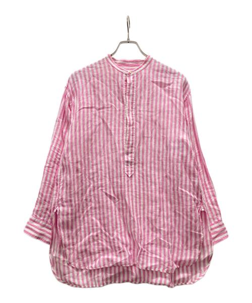 MACPHEE（マカフィー）MACPHEE (マカフィー) チュニック丈リネンシャツ ピンク サイズ:36の古着・服飾アイテム