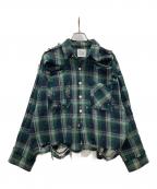 DANKE SCHONダンケ シェーン）の古着「STUDS FLANNEL CHECK L/S SHIRTS」｜グリーン