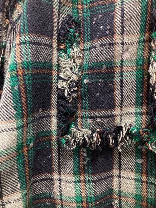 DANKE SCHON（ダンケ シェーン）DANKE SCHON (ダンケ シェーン) STUDS FLANNEL CHECK L/S SHIRTS グリーン サイズ:Mの古着・服飾アイテム