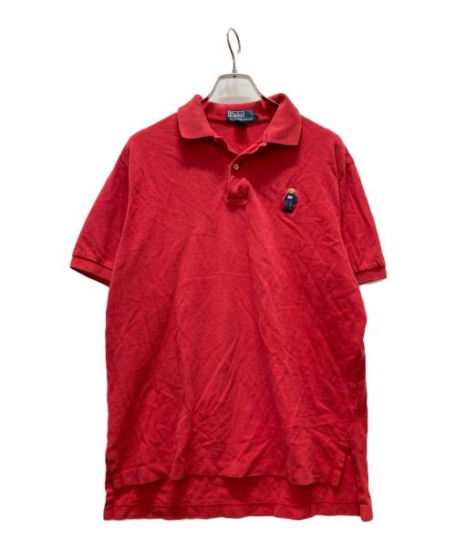 POLO RALPH LAUREN（ポロ・ラルフローレン）POLO RALPH LAUREN (ポロ・ラルフローレン) ポロベアワンポイント ポロシャツ レッド サイズ:Lの古着・服飾アイテム