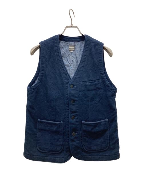 MOMOTARO JEANS（桃太郎ジーンズ）MOMOTARO JEANS (桃太郎ジーンズ) 刺し子デニムベスト ネイビー サイズ:38の古着・服飾アイテム