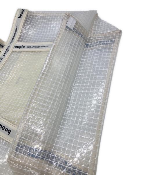 beautiful people（ビューティフルピープル）beautiful people (ビューティフルピープル) beautiful people plaid vinyl logo tape bag L ホワイト 未使用品の古着・服飾アイテム