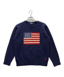 POLO RALPH LAUREN（ポロ・ラルフローレン）の古着「星条旗ニット」｜ネイビー
