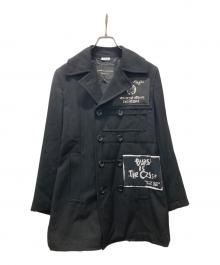 COMME des GARCONS HOMME PLUS（コムデギャルソンオムプリュス）の古着「グラフィックパッチPコート」｜ブラック