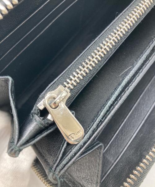 Christian Dior（クリスチャン ディオール）Christian Dior (クリスチャン ディオール) レディディオール カナージュ  エナメル長財布 ブラックの古着・服飾アイテム