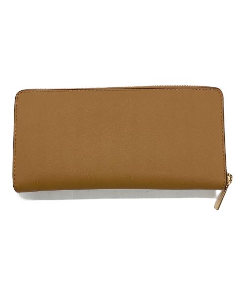 MICHAEL KORS（マイケル・コース）MICHAEL KORS (マイケル・コース) ラウンドジップ長財布 ゴールド×ブラウンの古着・服飾アイテム