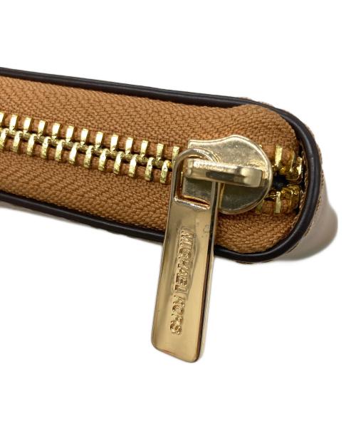 MICHAEL KORS（マイケル・コース）MICHAEL KORS (マイケル・コース) ラウンドジップ長財布 ゴールド×ブラウンの古着・服飾アイテム