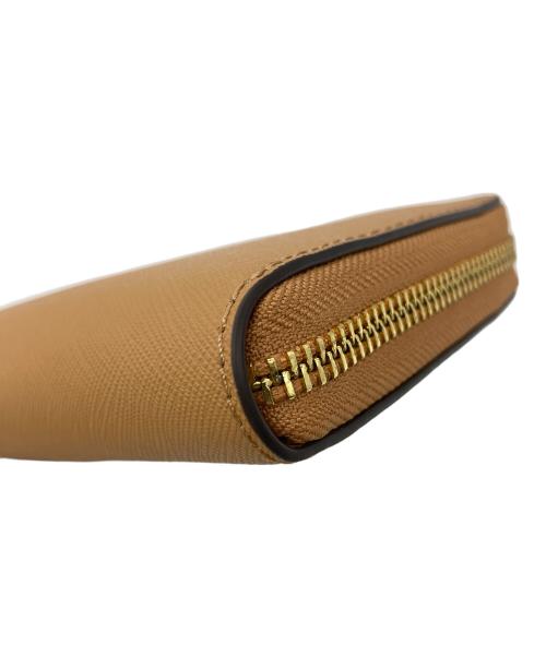 MICHAEL KORS（マイケル・コース）MICHAEL KORS (マイケル・コース) ラウンドジップ長財布 ゴールド×ブラウンの古着・服飾アイテム