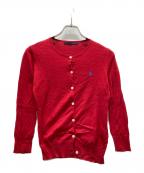 RALPH LAURENラルフローレン）の古着「丸首カーディガン」｜レッド