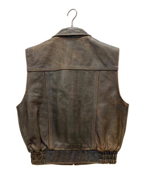 NANKAI（ナンカイ）NANKAI (ナンカイ) レザーベスト ブラウン サイズ:Lの古着・服飾アイテム