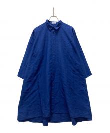 plantation（プランテーション）の古着「ボリュームシャツワンピース」｜ブルー