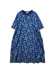 SUPER HAKKA（スーパーハッカ）の古着「花柄ブラウスワンピース」｜ブルー