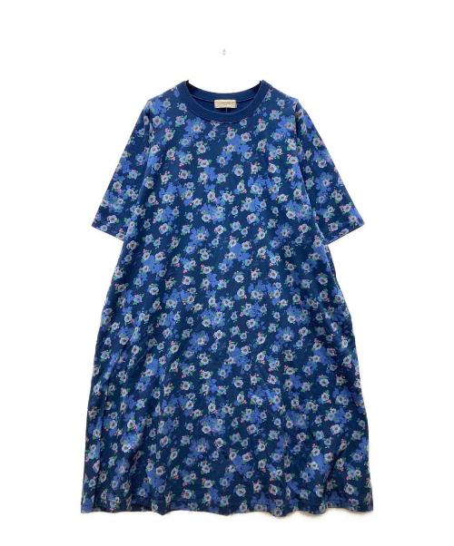 SUPER HAKKA（スーパーハッカ）SUPER HAKKA (スーパーハッカ) 花柄ブラウスワンピース ブルー サイズ:15号 未使用品の古着・服飾アイテム