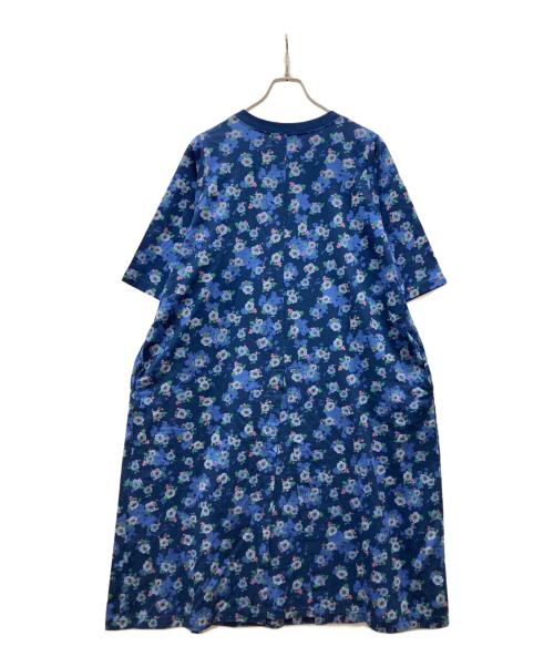 SUPER HAKKA（スーパーハッカ）SUPER HAKKA (スーパーハッカ) 花柄ブラウスワンピース ブルー サイズ:15号 未使用品の古着・服飾アイテム