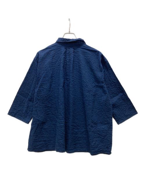 plantation（プランテーション）Plantation (プランテーション) シアサッカーシャツ/インディゴギンガム ネイビー サイズ:2の古着・服飾アイテム