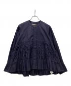ne quittez pasヌキテパ）の古着「COTTON POPLIN WAVE BLOUSE」｜パープル