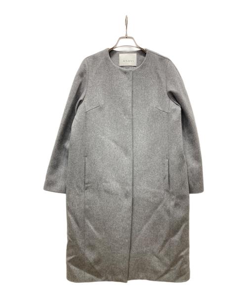 ANAYI（アナイ）ANAYI (アナイ) ノーカラーコート グレー サイズ:38の古着・服飾アイテム