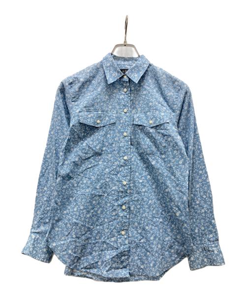 LAUREN RALPH LAUREN（ローレンラルフローレン）LAUREN RALPH LAUREN (ローレンラルフローレン) 柄シャツ スカイブルー サイズ:XSの古着・服飾アイテム
